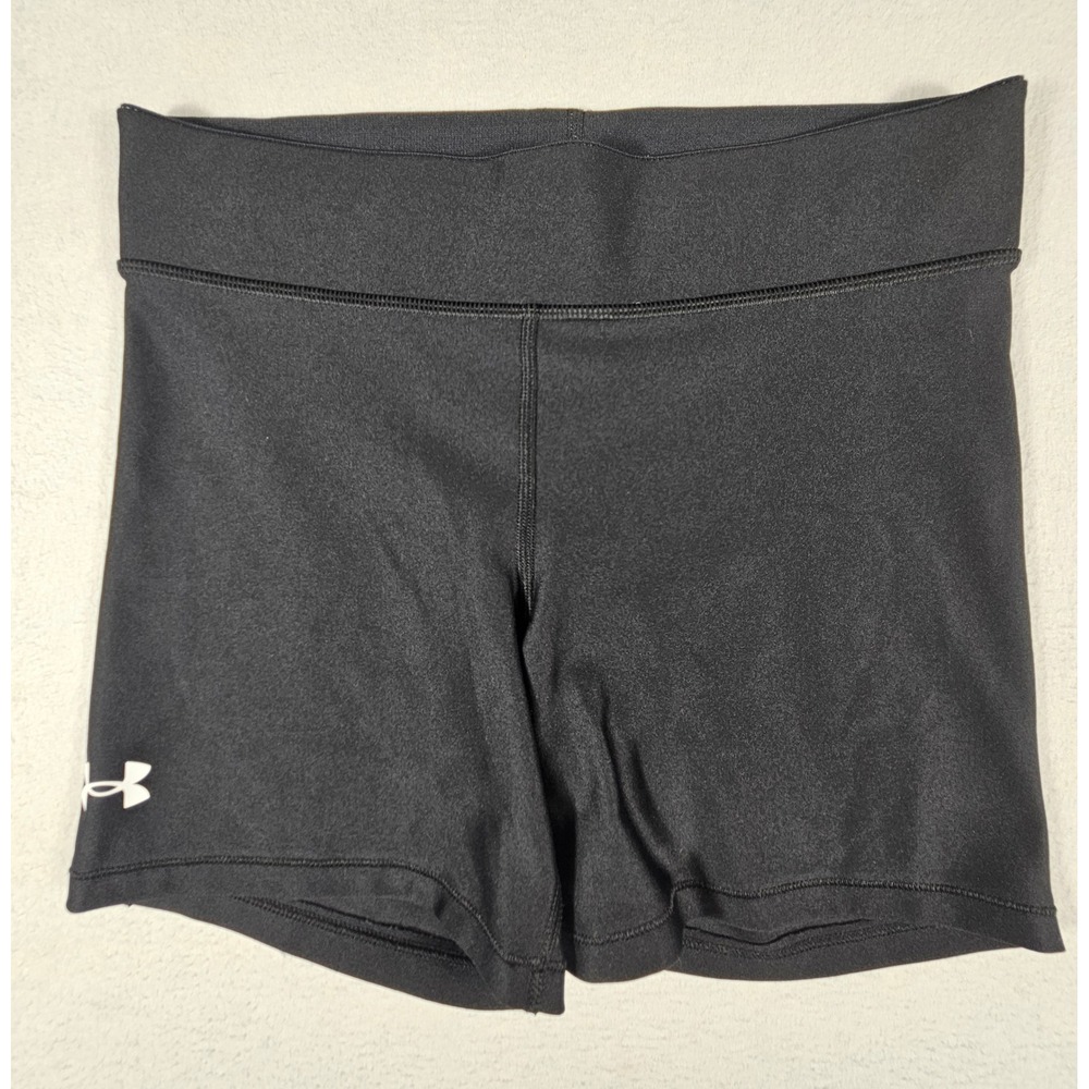 Under Armour HeatGear Black Compression Training Shorts 1360938 Womens Medium